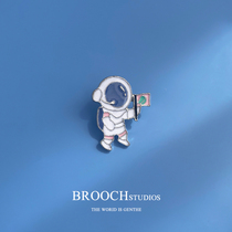 Cosmonauts Flag Brooch Female Cute Day Series Couples Do Nt Needle Tide Individuality Packs Decorative Accessories Little Fresher Badges