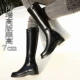 Giày bốt nữ dài Knight boots 2020 mùa đông mới giày da cao cổ đế bệt mới, phần gót cao bên trong nhỏ hơn giày ống dài đến đầu gối - Giày ống