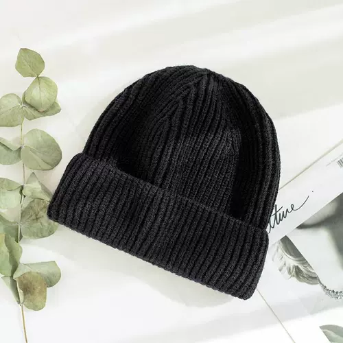 Цветная трикотажная шерстяная шапка, демисезонная брендовая удерживающая тепло зимняя японская кепка, в корейском стиле