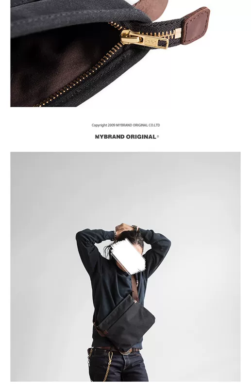 MYBRANDORIGINAL túi vải retro túi mùa hè xu hướng nam Túi đeo vai đơn giản B108N - Túi của con người