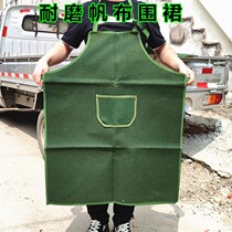 Canvas apron thickened and wear-resistant work men and women factory workshop work welding welder old coarse cloth denim labor insurance sail