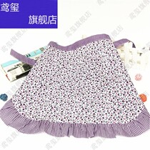 Apron cotton soft half body cut waist thin section breathable floral kitchen womens fashion home short lace overalls