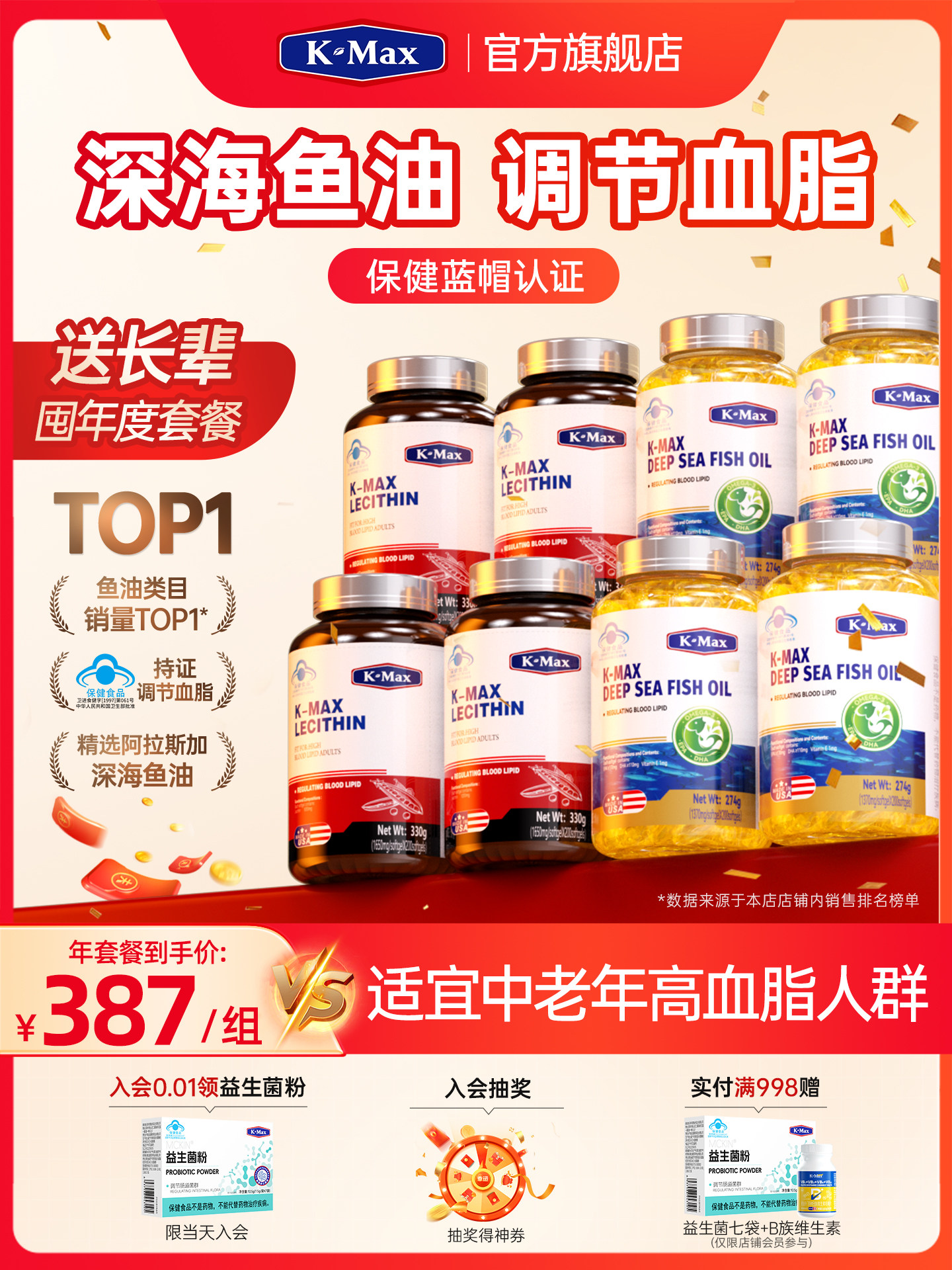 Comex Deep Sea Ecological Fish Oil Soft Capsules for Middle-Aged and Elderly People to Regulate Blood Lipids, Imported Genuine Product