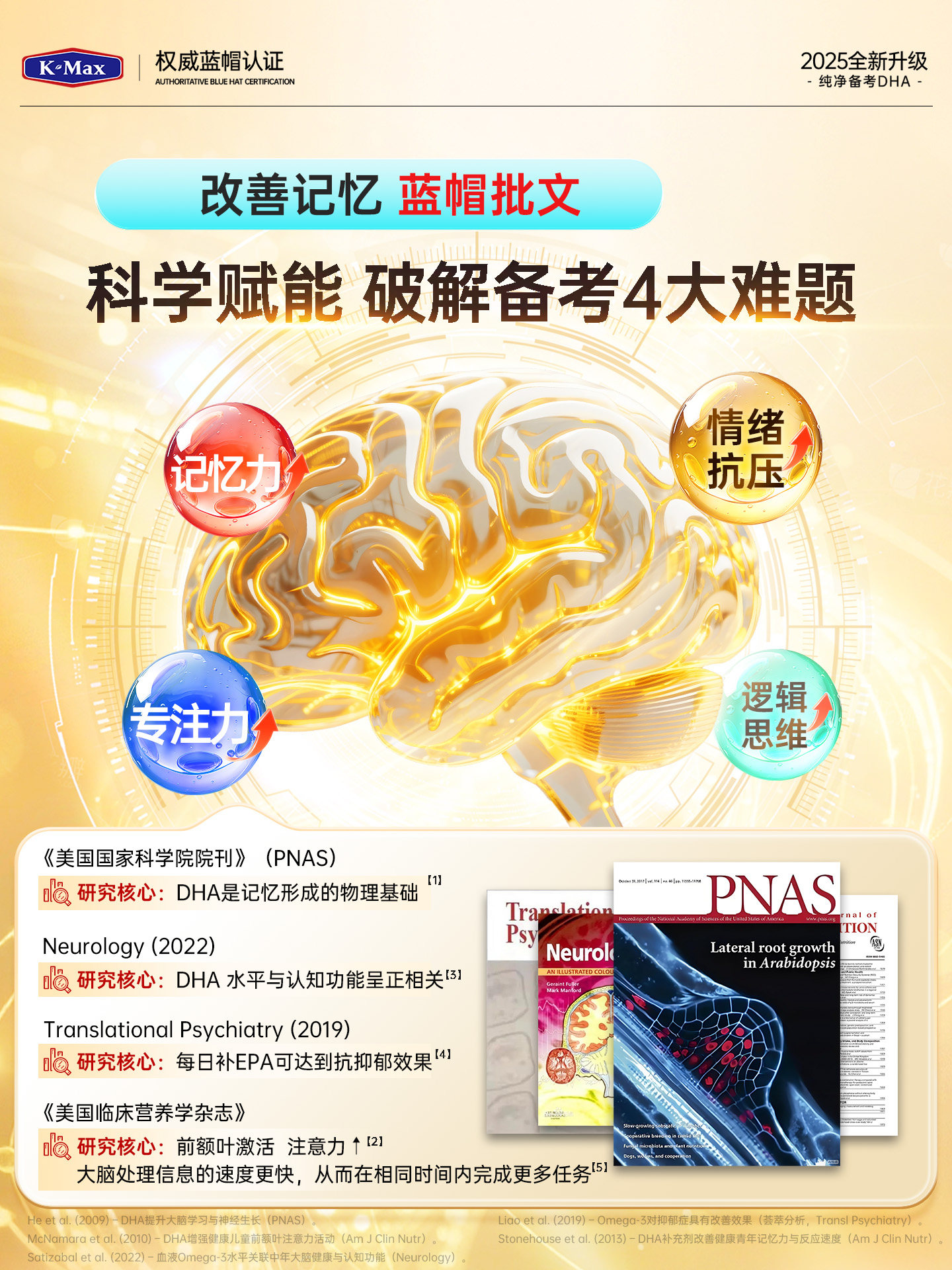 Dha Enhances Students' Memory, Supplements for Teenagers and Children, Brain-Boosting Pills, Fish Oil, Algae, Brain Fatty Acids, Official Authentic Product