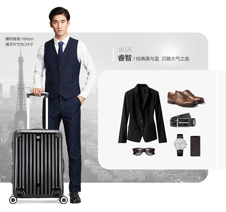 OIWAS / Ai Hua Shi thời trang xe đẩy trường hợp lên máy bay hành lý ánh sáng 20 inch công suất lớn có thể mở rộng lớp 25 inch - Va li vali kéo cho bé