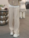 Gray lazy style draped embroidered sequined straight sweatpants for women 2025 winter new style high-end casual sports pants