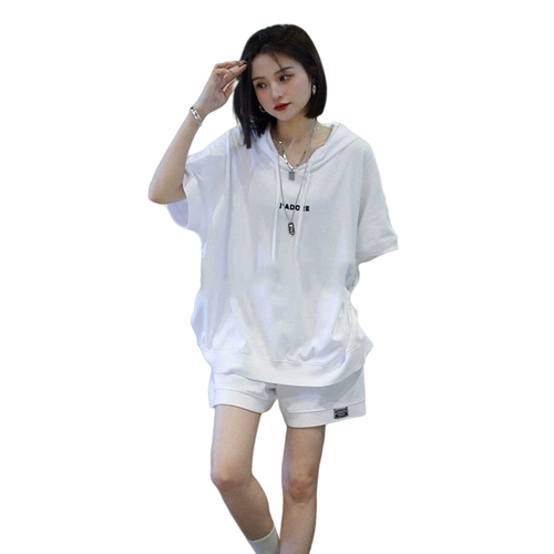 Нарукавники для отдыха, комплект, летняя толстовка с капюшоном, универсальный спортивный костюм, шорты, короткий рукав, в западном стиле