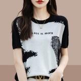 Летняя трикотажная футболка, европейский стиль, в западном стиле, свободный крой