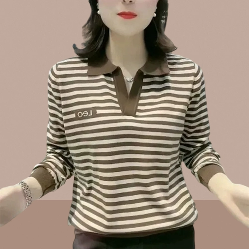 Осенний лонгслив для матери, футболка polo, в западном стиле