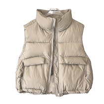 European goods 2024 winter new style down vest womens stand-up collar waistcoat short warm vest small man vest popular style