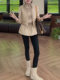 Fashionable two-piece waistcoat jacket set 2025 winter style, neat design, layered, relaxed and capable look