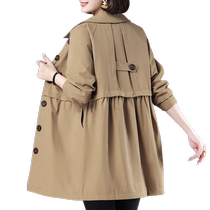 2024 Spring and Autumn New Womens Windbreaker Jacket Middle-aged Mom Western Style Small Medium Long Large Size Womens Top