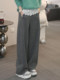 Gray lazy style draped embroidered sequined straight sweatpants for women 2025 winter new style high-end casual sports pants