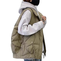European version loose and versatile down cotton vest for women 2024 autumn and winter new casual fashion student large size vest jacket