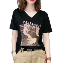 Middle-aged and elderly mothers womens clothing 2024 summer new style womens short-sleeved T-shirts pure cotton tops hot style lapel fashion