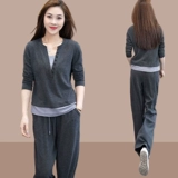 Осенняя толстовка, комплект, спортивный костюм для отдыха, в западном стиле