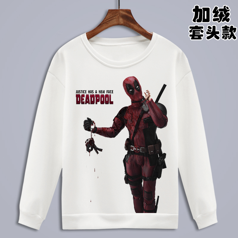Bộ phim Marvel bảo vệ áo len nam dài tay Anime Deadpool xung quanh mùa thu và mùa đông phim hoạt hình nữ sinh hình dán one piece