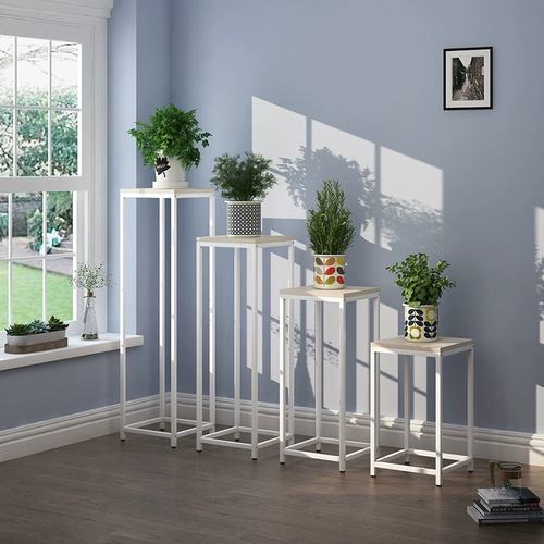 Железная спальня стальная и деревянная цветочная стенда Многослойная крытая крышка специальная цветочная полка многофункциональный зеленый укроп, висящий стул орхидея, многослойный