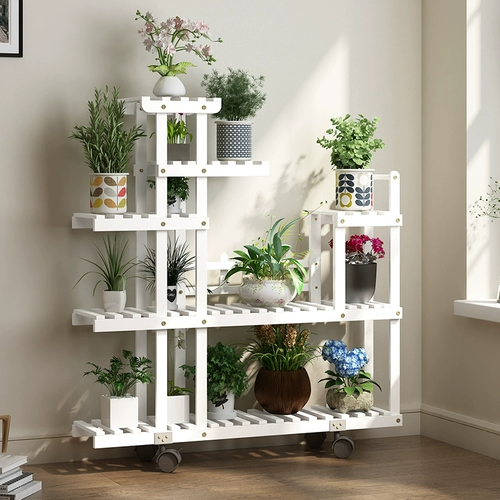 Цветочная подставка, гостиная на полке, балконная комната, зеленое всасывание, мясистое, антикоррозионное твердое дерево, древесина, экономное пространство, простая посадочная рама