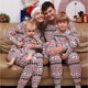 2022 Mom and Dad T, other foreign trade shirts Christmas clothes Parent -child set full cotton pajamas home service free shipping