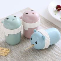 Cartoon toothpick box creative home living room bear toothpick box portable simple toothpick tube toothpick bucket toothpick jar