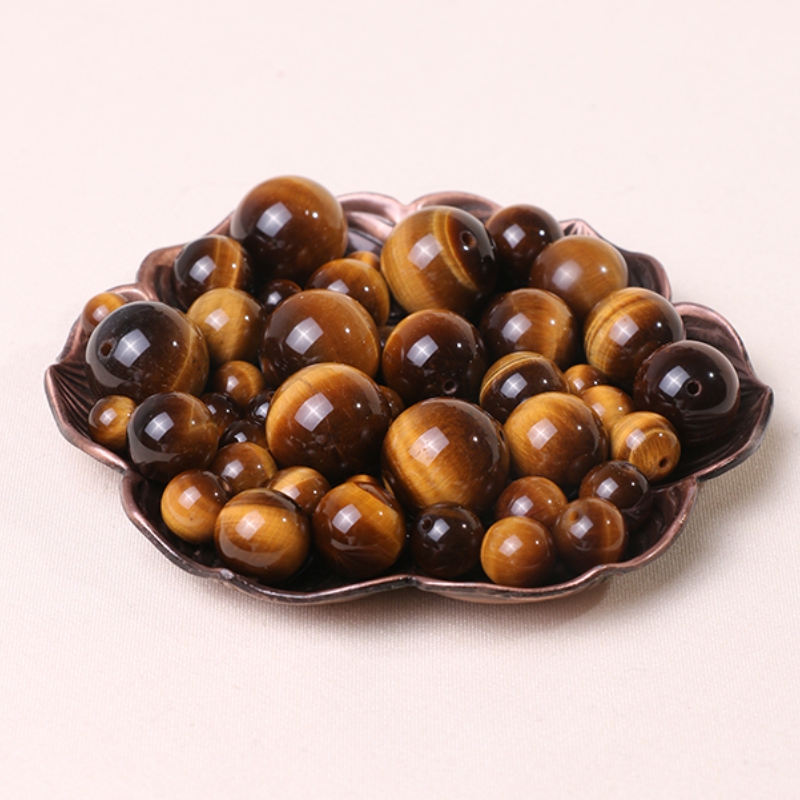 Golden Quanhua Tiger Eye Stone Beads Handmade String Beads Handmade String Beads DIY Ornament Accessories Woven materials