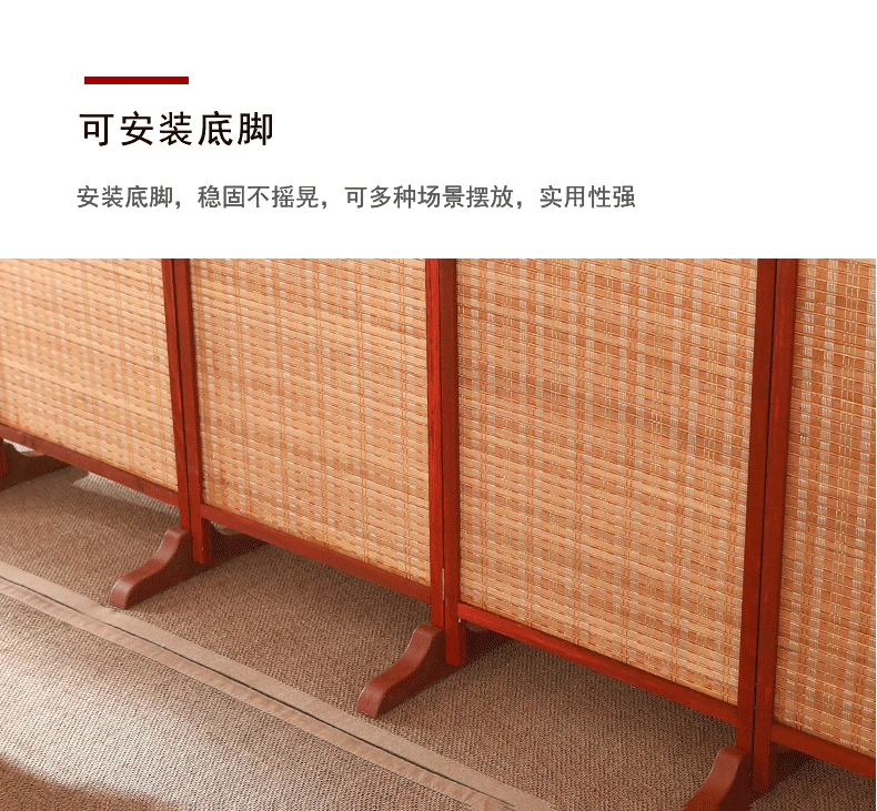 cửa vách ngăn phòng Phong cách Trung Quốc màn tre vách ngăn phòng khách gấp vách ngăn di động khách sạn gỗ nguyên khối hiện đại tối giản văn phòng nhà vách ngăn phòng tắm nhựa vách ngăn kính cường lực