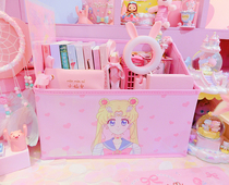 Girl heart beautiful girl desktop storage box student dormitory bookshelf cute fabric folding box book stand