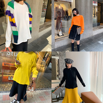 (13C) Backing Shirt Women's Fall Winter New Korean Solid Color Joker Loose Long Sleeve T-Shirt Women