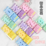 Candy Color Candle Box установлена ​​трехмерные цифровые свечи Декоративные детские старые свечи детской вечеринки
