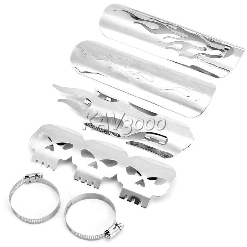 Motorcycle accessories Harley prince modified retro flame skull exhaust pipe heat insulation anti-scald cover heat insulation cover