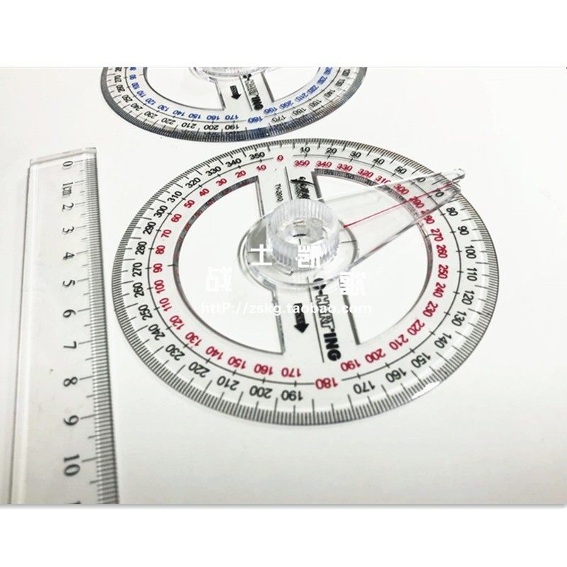 Full Circle Pointer Protractor Angle Ruler 360 Metric Angle Ruler Small Frog 2010 Protractor diameter 10 cm