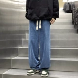 Осенние джинсы, летние тонкие черные штаны, свободный прямой крой, в американском стиле