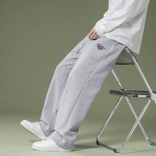 Tide, спортивные утепленные штаны, свободный прямой крой, в американском стиле