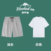 浅灰色（516-纯色）+白色（T888T恤）（两件装）