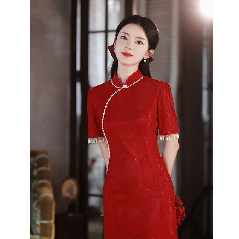2025 Summer Trendy Mom Postpartum Full Moon Banquet Outing Nursing Improved Version Chinese Style Breastfeeding Toasting Dress Cheongsam 2025 Summer Trendy Mom Postpartum Full Moon Banquet Outing Nursing Improved Version Chinese Style Breastfeeding Toasting Dress Cheongsam