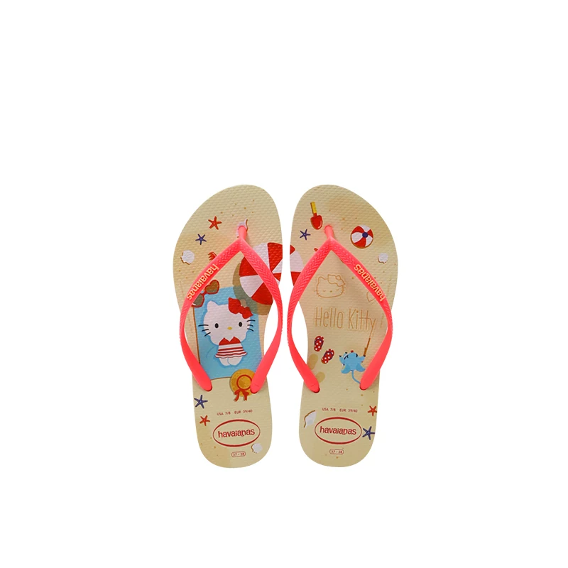 Сланцы Havaianas Haweina с изображением мультяшного кота можно носить на улице, нескользящие повседневные обувь на плоской подошве