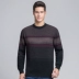 Giải phóng mặt bằng bán áo len len nam Hengyuanxiang mùa thu và mùa đông trung niên giản dị áo len sọc dày áo len jacquard - Áo len