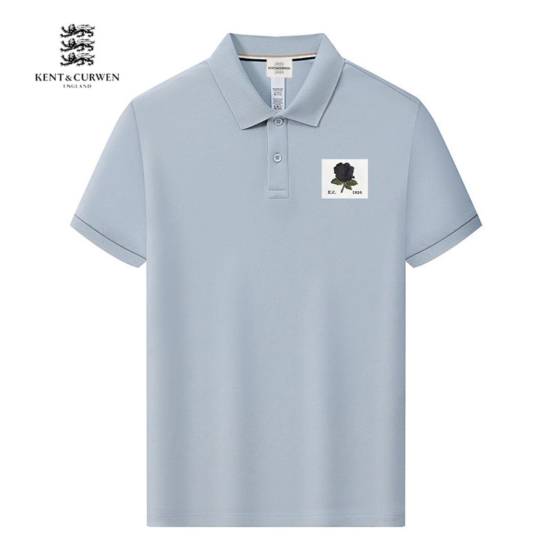 Summer New Style Kc Rose Embroidery British Men's High-End Short-Sleeved Polo Shirt, Fashionable, Casual and Versatile T-Shirt