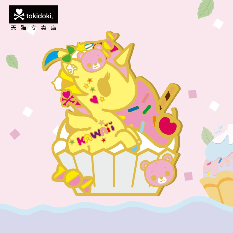Металлический значок Tokidoki Unico Beast Sweet Party, 46–48 мм, слепой бокс