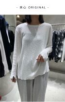 ANO 2021 autumn and winter early spring break hole to make old design hit bottom jacket Korean version loose long sleeve t-shirt inner lap