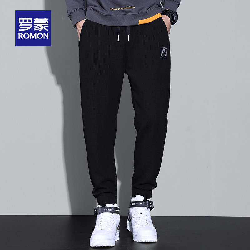 罗蒙 22年冬季款 加绒厚款 男式束脚卫裤 天猫优惠券折后￥69.9包邮（￥309.9-240）3色可选