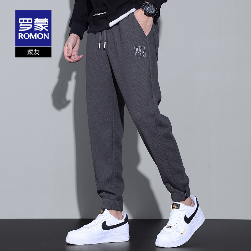 罗蒙 22年冬季款 加绒厚款 男式束脚卫裤 天猫优惠券折后￥69.9包邮（￥309.9-240）3色可选