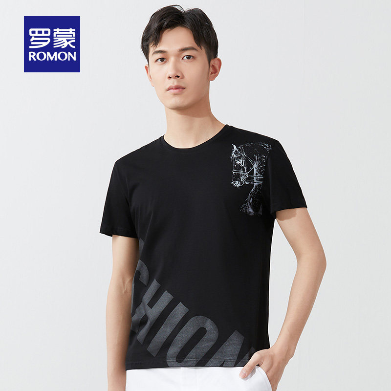 罗蒙 中青年 男式休闲短袖T恤 任选3件 天猫优惠券折后￥99包邮 50多款可选