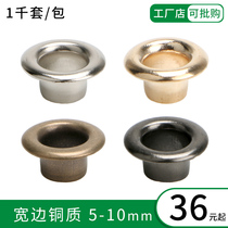 Copper material high leg wide edge eyelet buckle air eye buckle belt tag KT board advertising display rack buckle long leg hollow rivet