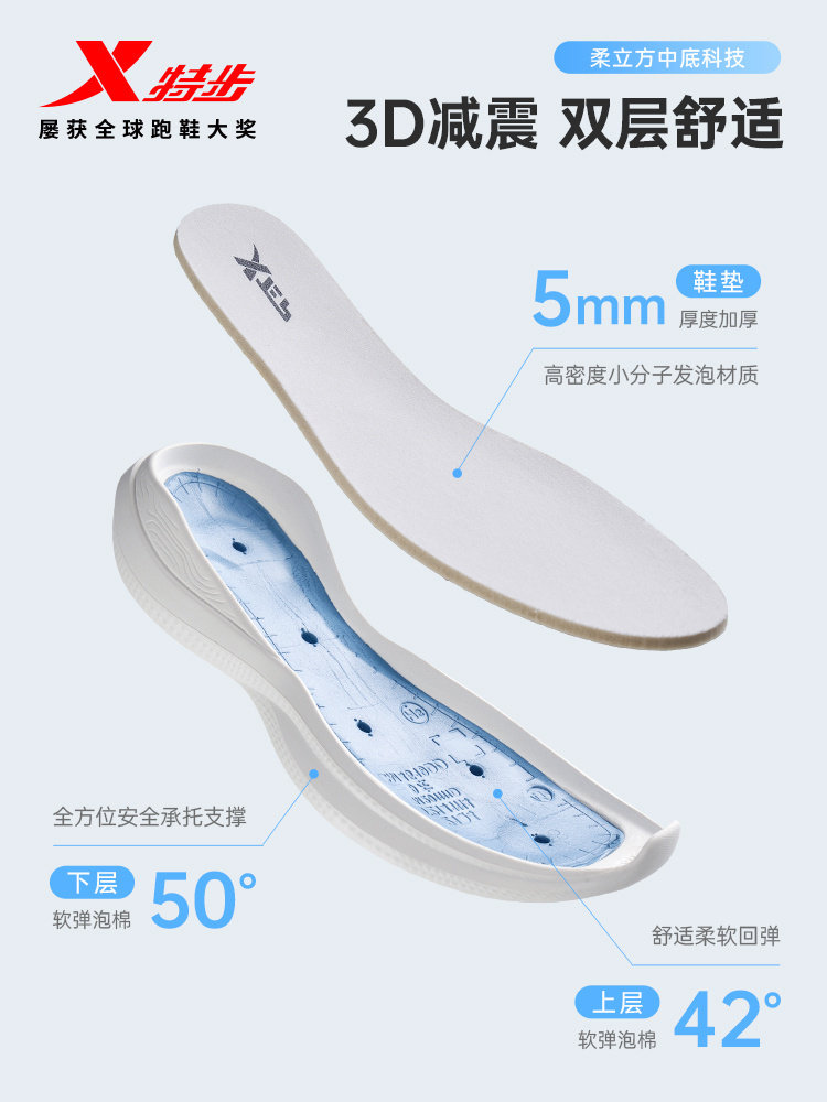 XTEP 特步 柔立方2.0 男女款缓震跑鞋 双重优惠折后￥79包邮 多色可选 88VIP会员还可9折