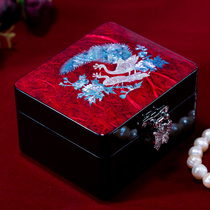  Yameilong Luodian lacquerware Jewelry jewelry jewelry box European-style box Wooden Chinese style princess jewelry storage box