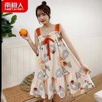 Antarctic people new pajamas official store cute night dress womens summer cotton camisole sleeveless student home