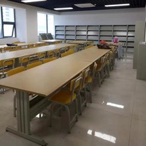 School reading room 6-seat reading table library furniture student reading table student reading table and chairs manufacturer