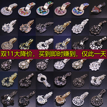  Mink fur fur coat collar buckle decorative buckle button high-end rhinestone luxury duckbill buckle neckline buckle pair button